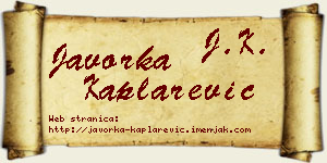Javorka Kaplarević vizit kartica